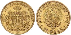 20 Mark Amburgo Oro 