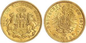 20 Mark Amburgo Oro 