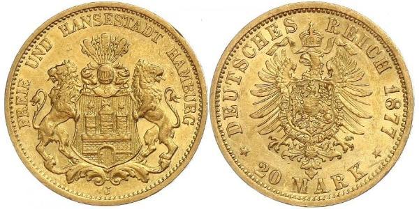 20 Mark Amburgo Oro 