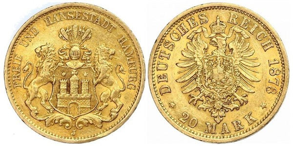 20 Mark Amburgo Oro 