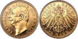 20 Mark Anhalt-Dessau (1603 -1863) Oro Federico II di Anhalt(1856 – 1918)