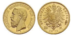 20 Mark Grand Duchy of Baden (1806-1918) Oro Federico I di Baden (1826 - 1907)