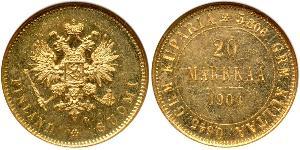 20 Mark Granducato di Finlandia (1809 - 1917) / Impero russo (1720-1917) Oro Alessandro III (1845 -1894)