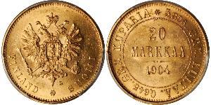 20 Mark Granducato di Finlandia (1809 - 1917) / Impero russo (1720-1917) Oro Alessandro III (1845 -1894)