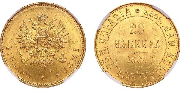 20 Mark Granducato di Finlandia (1809 - 1917) / Impero russo (1720-1917) Oro Alessandro III (1845 -1894)