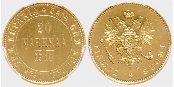 20 Mark Granducato di Finlandia (1809 - 1917) / Impero russo (1720-1917) Oro Alessandro III (1845 -1894)