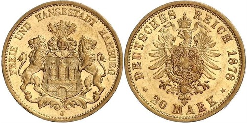 20 Mark Hamburgo Oro 