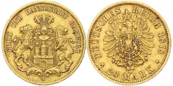 20 Mark Hamburgo Oro 