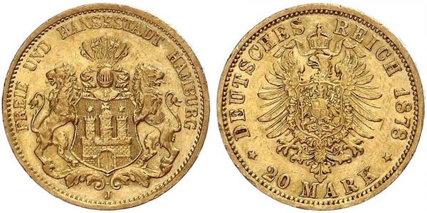 20 Mark Hamburgo Oro 