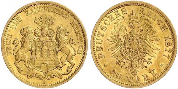 20 Mark Hamburgo Oro 
