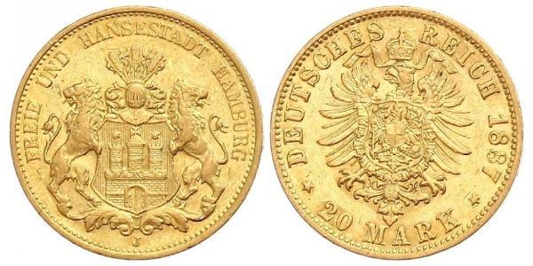 20 Mark Hamburgo Oro 