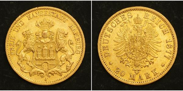 20 Mark Hamburgo Oro 