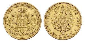 20 Mark Imperio alemán (1871-1918) Oro 