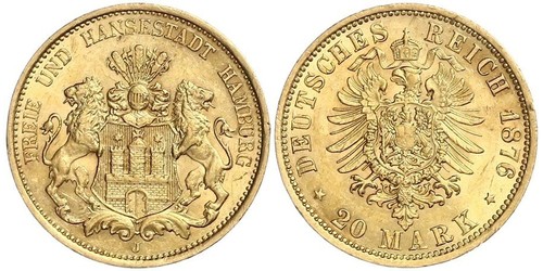 20 Mark Imperio alemán (1871-1918) Oro 