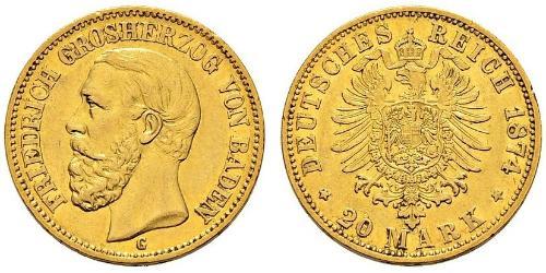 20 Mark Imperio alemán (1871-1918) Oro 