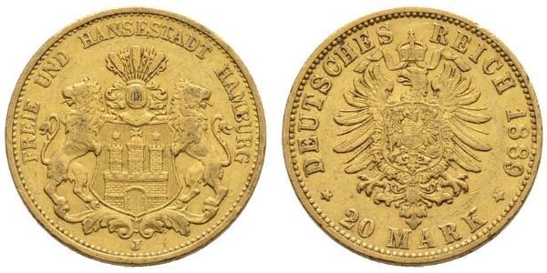 20 Mark Impero tedesco (1871-1918) Oro 