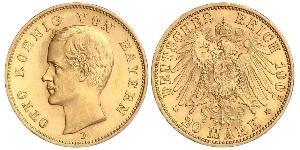 20 Mark Regno di Baviera (1806 - 1918) Oro Ottone di Baviera(1848 – 1916)