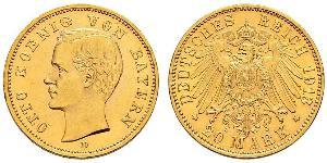20 Mark Regno di Baviera (1806 - 1918) Oro Ottone di Baviera(1848 – 1916)