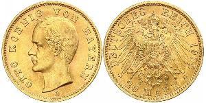 20 Mark Regno di Baviera (1806 - 1918) Oro Ottone di Baviera(1848 – 1916)