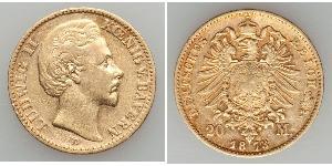 20 Mark Regno di Baviera (1806 - 1918) Oro Ludovico I di Baviera (re)(1786 – 1868)