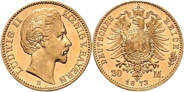 20 Mark Regno di Baviera (1806 - 1918) Oro Ludovico I di Baviera (re)(1786 – 1868)