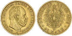 20 Mark Regno di Prussia (1701-1918) Oro Wilhelm I, German Emperor (1797-1888)