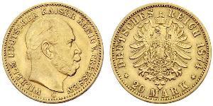 20 Mark Regno di Prussia (1701-1918) Oro Wilhelm I, German Emperor (1797-1888)