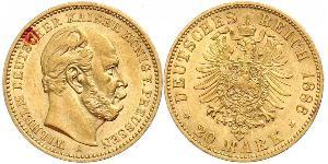 20 Mark Regno di Prussia (1701-1918) Oro Wilhelm I, German Emperor (1797-1888)