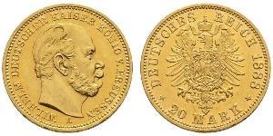 20 Mark Regno di Prussia (1701-1918) Oro Wilhelm I, German Emperor (1797-1888)