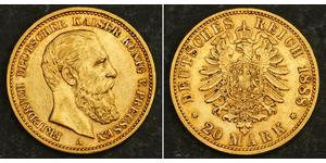 20 Mark Regno di Prussia (1701-1918) Oro Federico III di Germania (1831-1888)