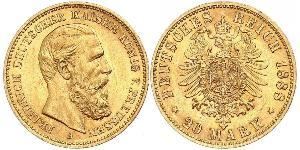 20 Mark Regno di Prussia (1701-1918) Oro Federico III di Germania (1831-1888)