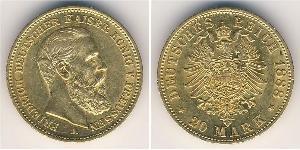 20 Mark Regno di Prussia (1701-1918) Oro Federico III di Germania (1831-1888)