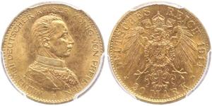 20 Mark Regno di Prussia (1701-1918) Oro Wilhelm II, German Emperor (1859-1941)