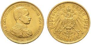 20 Mark Regno di Prussia (1701-1918) Oro Wilhelm II, German Emperor (1859-1941)