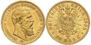 20 Mark Regno di Prussia (1701-1918) Oro Federico III di Germania (1831-1888)