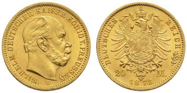 20 Mark Regno di Prussia (1701-1918) Oro Wilhelm I, German Emperor (1797-1888)