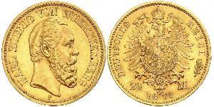 20 Mark Regno di Württemberg (1806-1918) Oro 