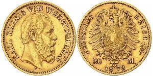 20 Mark Regno di Württemberg (1806-1918) Oro 