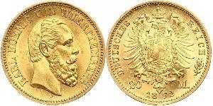 20 Mark Regno di Württemberg (1806-1918) Oro 