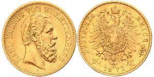 20 Mark Regno di Württemberg (1806-1918) Oro 