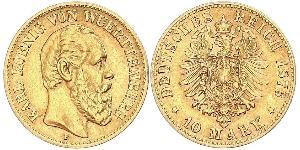 20 Mark Regno di Württemberg (1806-1918) Oro Carlo di Württemberg