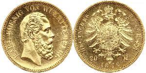 20 Mark Regno di Württemberg (1806-1918) Oro 