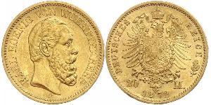 20 Mark Regno di Württemberg (1806-1918) Oro 