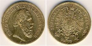 20 Mark Regno di Württemberg (1806-1918) Oro 