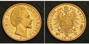 20 Mark Reino de Baviera (1806 - 1918) Oro Luis I de Baviera(1786 – 1868)