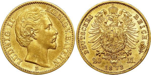 20 Mark Reino de Baviera (1806 - 1918) Oro Luis I de Baviera(1786 – 1868)