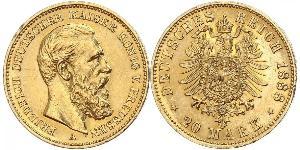 20 Mark Reino de Prusia (1701-1918) Oro Federico III de Alemania (1831-1888)