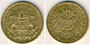 20 Mark Stati federali della Germania Oro 