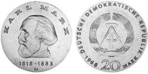 20 Mark República Democrática Alemana (1949-1990) Plata 