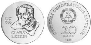 20 Mark República Democrática Alemana (1949-1990) Plata 